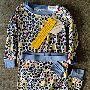 NWT Little Sleepies OG Leopard Love two piece pajamas
